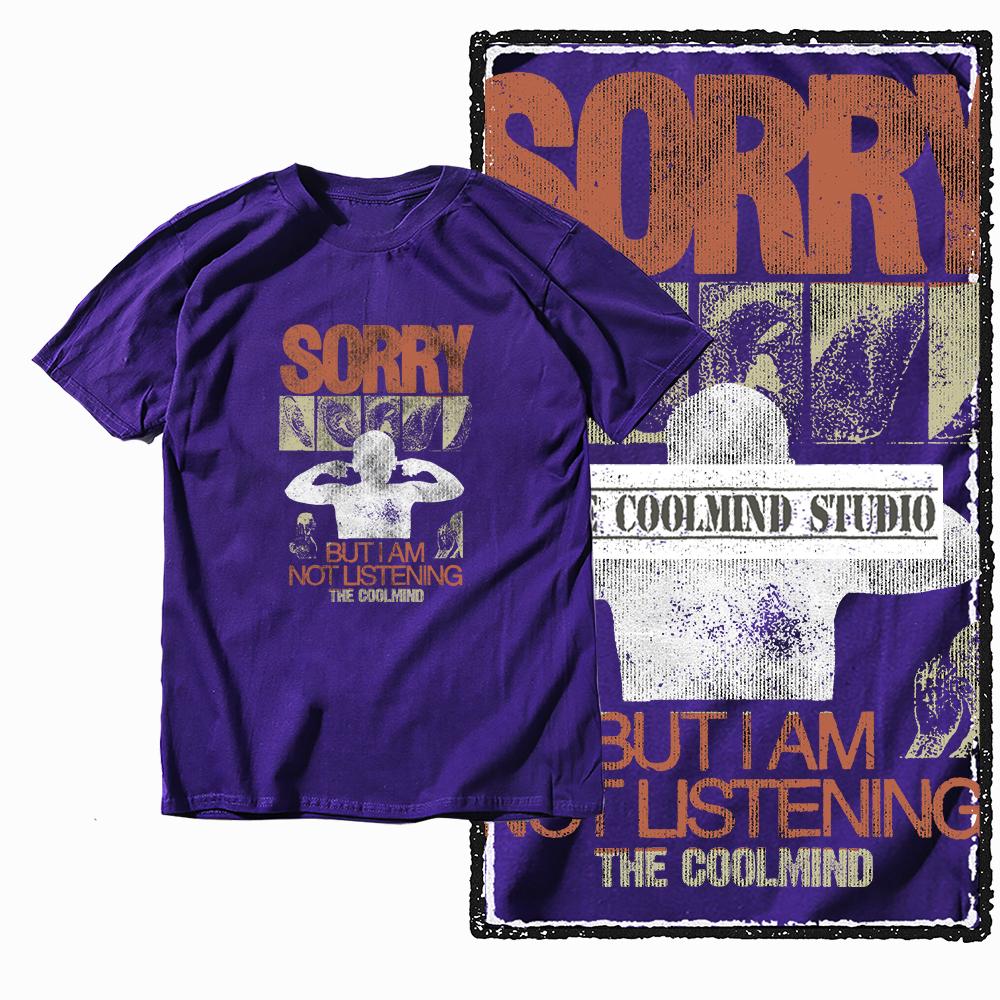 Coolmind X0068 Silent Rebellion Deaf To You Graphic Tee Cotton Exclusive Men Tshirt Streetwear T Shirt for Men Tee Shirt