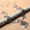 Retro Vintage Coin Belt Golden Silvery Long Tassel Fringed Belt Carved Flower Alloy Coins Waist Chain Traditional Clothing