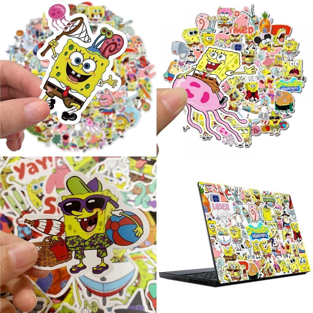 Żywy zestaw naklejek Sponge Boba 50 sztuk na laptopy, deskorolki i rowery