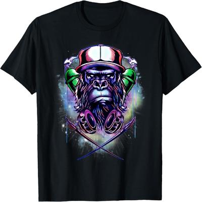 GRAFFITI GORILLA STREET ART Buntes Tattoo-Kunst Gorilla T-Shirt