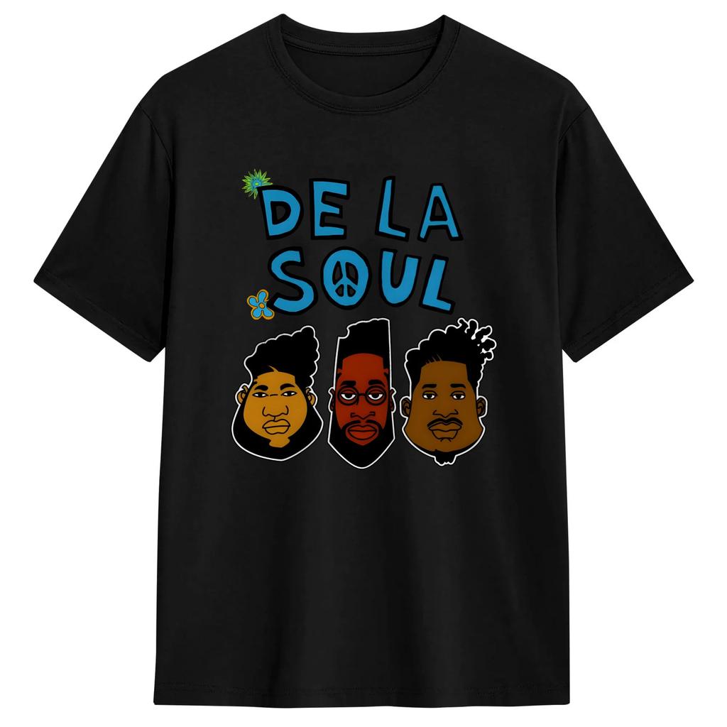Hip Hop De La Soul Unisex T Shirts Vintage Tees Short Sleeve Round Neck TShirt 100 Cotton Classic Clothing