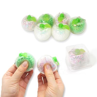 1/3 Stück Frucht-Quetschspielzeug mit Schaumstoffperlenfüllung, langsam aufsteigend, Stressabbau, Frucht-Fidget-Spielzeug, Anti-Angst, weicher Stressball, Knet-Sensorik-Spielzeug mit Perlenkette