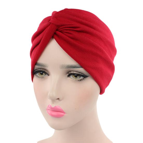 Solid Color Pleated Women Cancer Chemo Hat Beanie Turban Head Scarf Wrap Cap