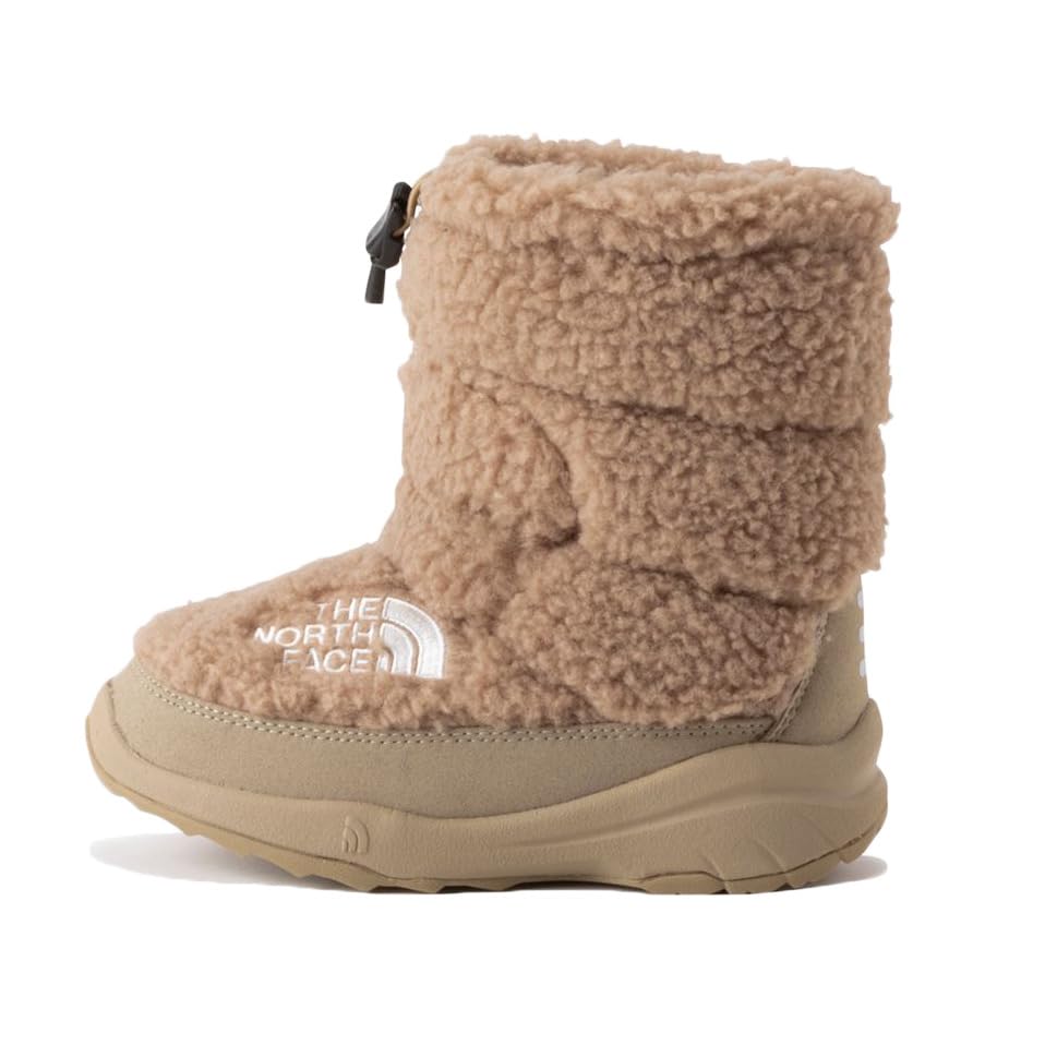 The North Face K Nuptse Bootie VII Kelp Size 14 Fleece, Tan/Kelp Tan,