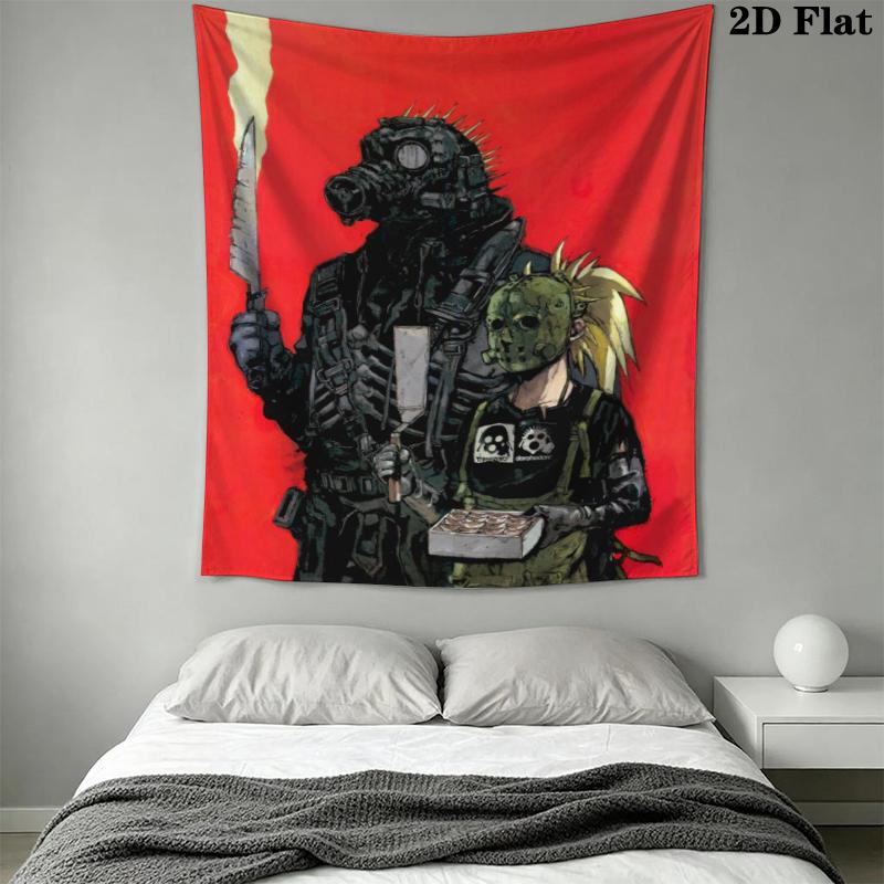 Dorohedoro Wall Tapestry Aesthetic Wall Hanging Printed Fabric Blanket Decorative Tapestries for Bedroom Living Room Home Decor