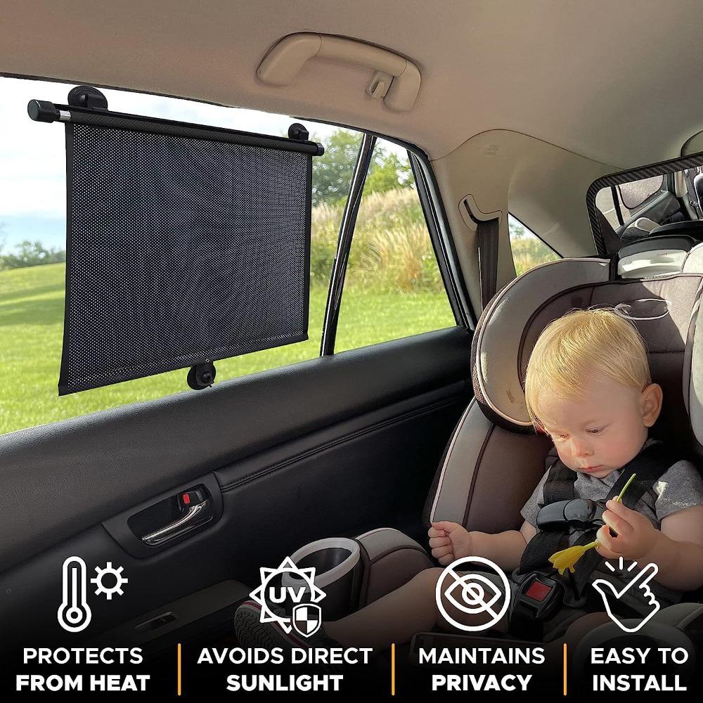 Universal UV Blocking Window Visor Glare Reduction Sturdy Retractable Sunshade  Side Window