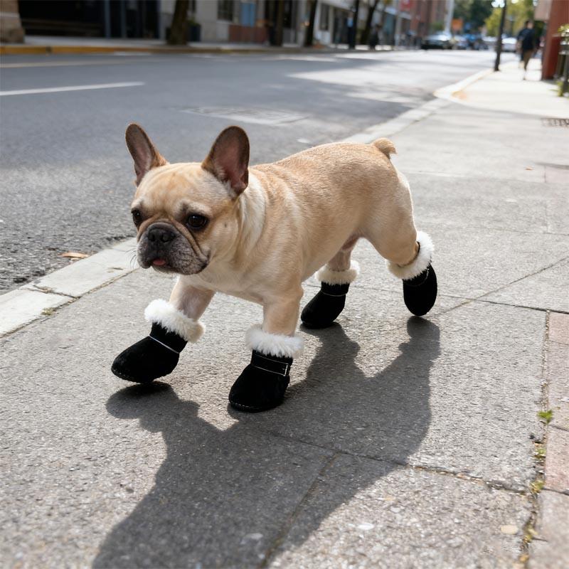 Waterproof Suede Dog Snow Boots Warm Anti Skid Paw Protectors Puppy Cat Winter Shoes for Small Dogs Chihuahua Teddy Booties