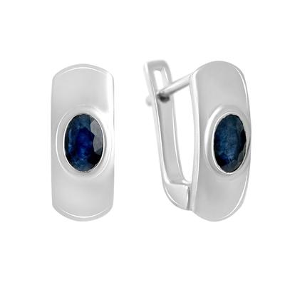 Doğal safir 1,1 karat ile gümüş küpeler (2140573)