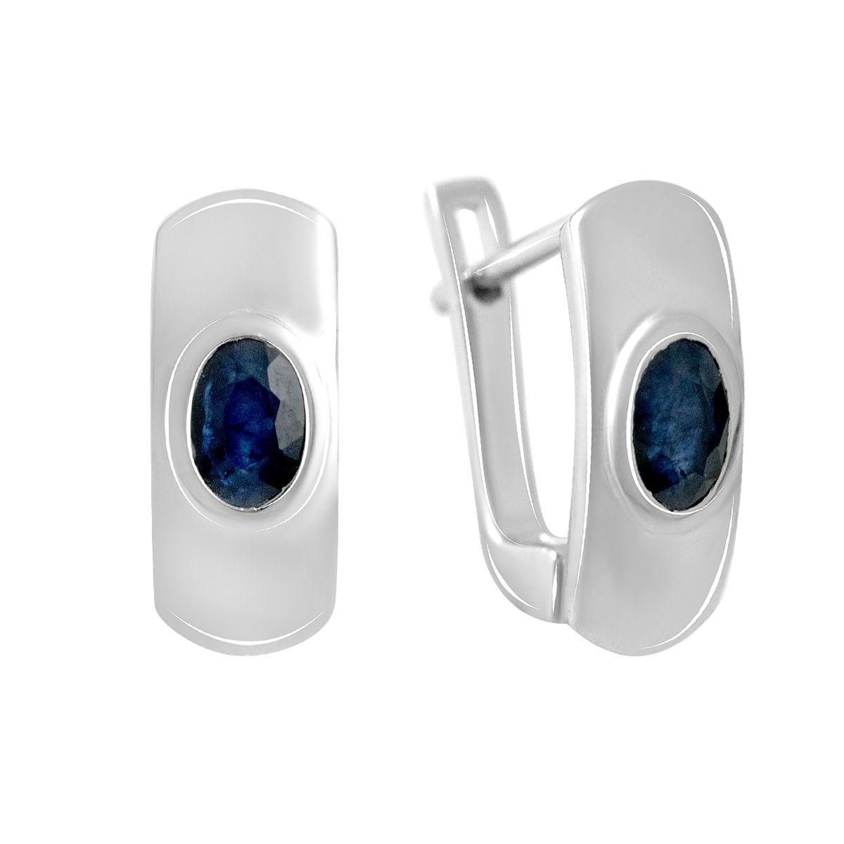 

Срібні сережки з натуральним сапфіром 1.1ct (2140573) сапфіровий