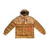 Veste en duvet à capuche demi-zip Lebron Patchwork Plaid Homme Vêtements d'extérieur Blé AT3905-790