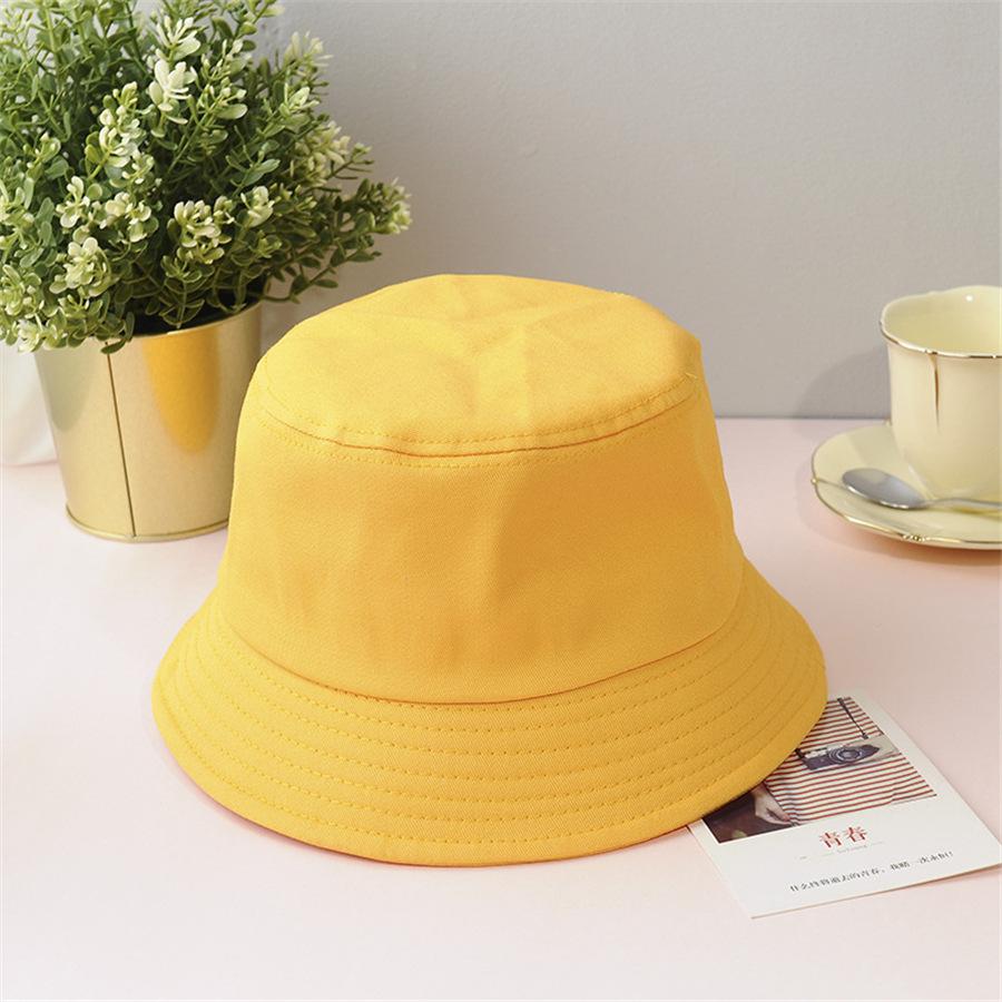 Simple thin versatile solid color light board bucket hat male and female students tide casual hat sun hat spring and autumn