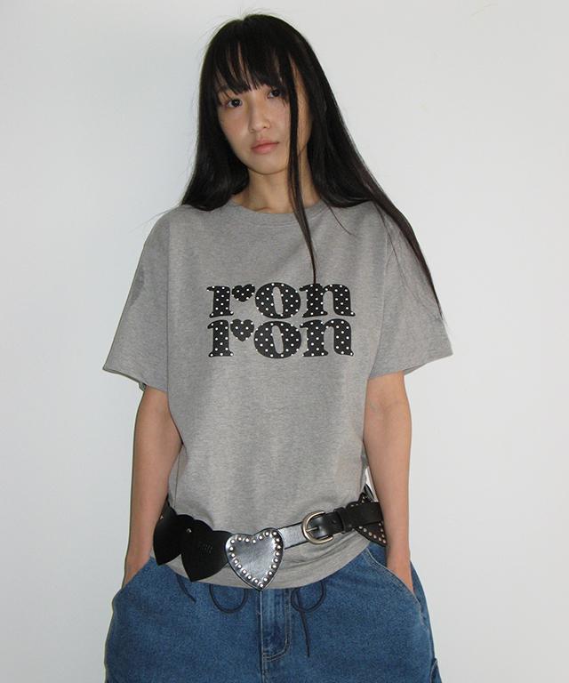 RONRON Dot Logo Basic Fit T Shirt Gray