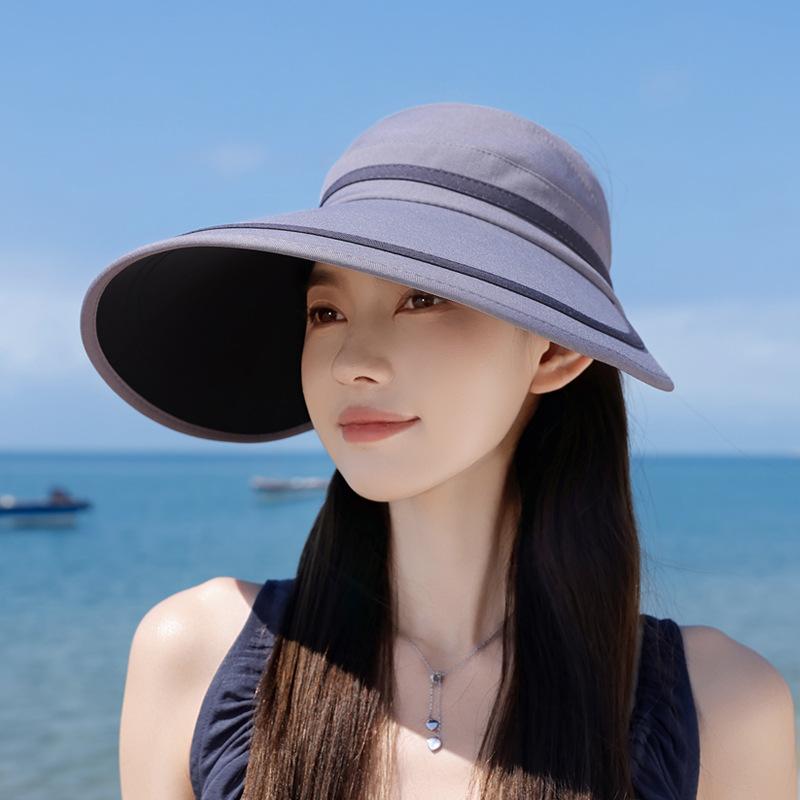 New summer hat women's fashion versatile empty top hat outdoor travel cycling big brim sun hat