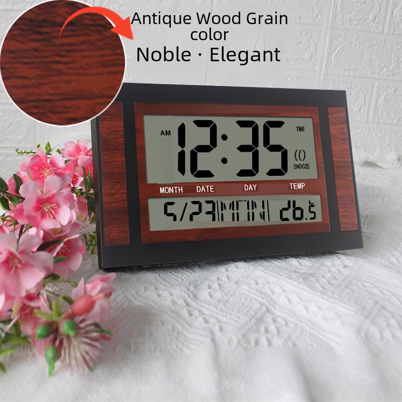 Silent Minimalist European & American Wall Clock with HD LCD Display