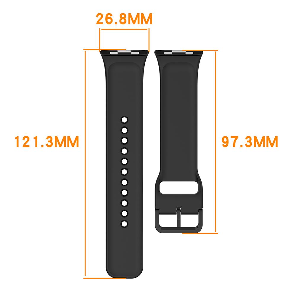 Silicone Watch Band for Xiaomi Redmi Watch 6/5/4/Smart Band 9 Pro/8 Pro Replacement Strap with Pin Buckle