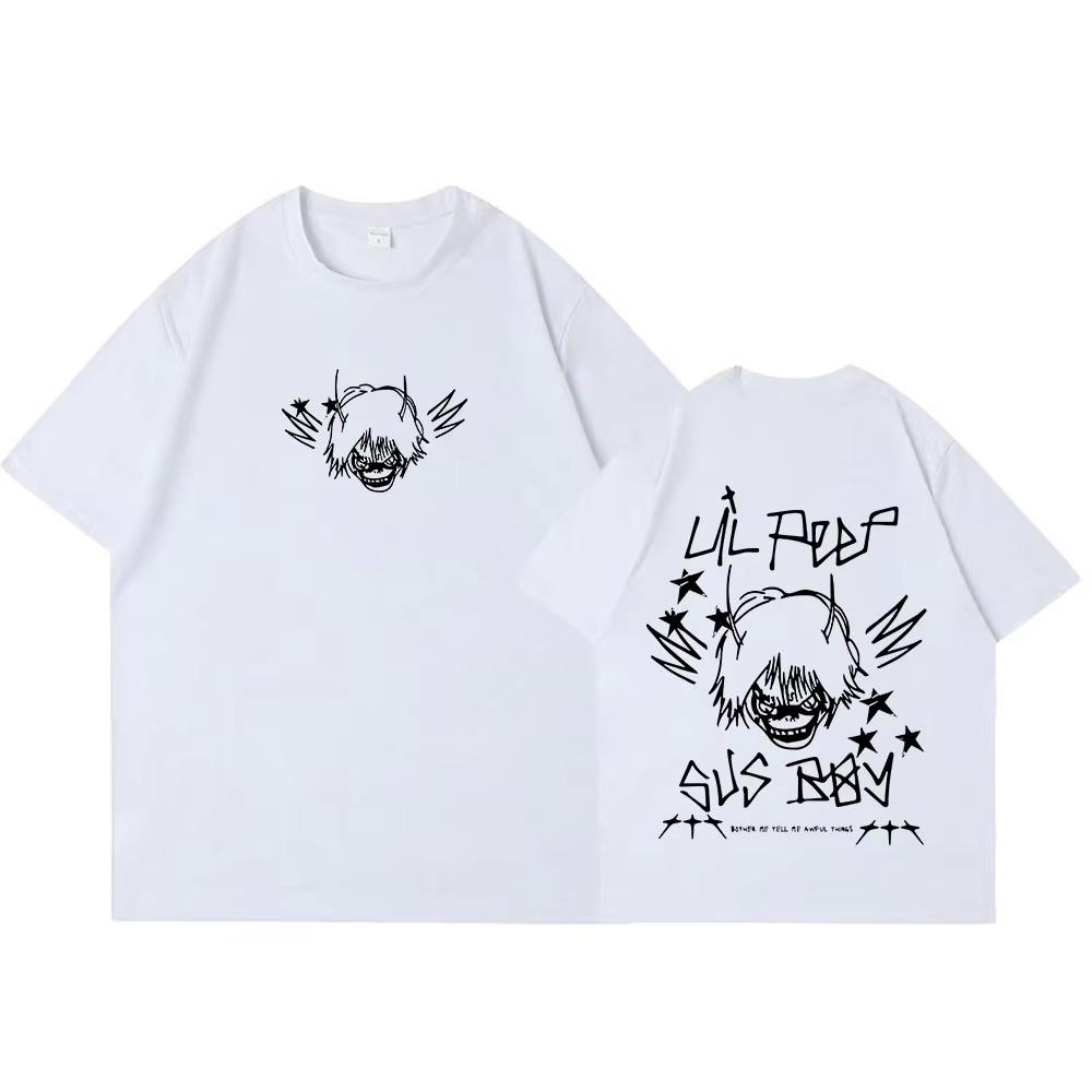 Rapper Lil Peep SUS BOY T-shirts Men's Women Clothing Fashion T-shirt Cotton Casual Short Sleeve Gothic Cotton Oversized T-shirts