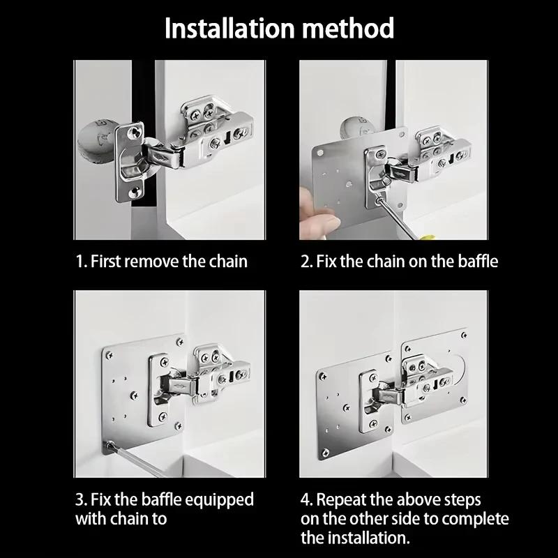 Rust Steel Cabinet Door Hinge Repair Plate for Cabinet Reinforcement Mounting for Both Side Damage Fixed