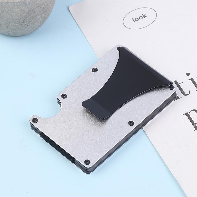 Minimalistická peněženka pro muže a ženy - Tenká RFID peněženka, Odolná proti poškrábání, Držák na kreditní karty a spona na peníze, Snadno vyjímatelné peníze
