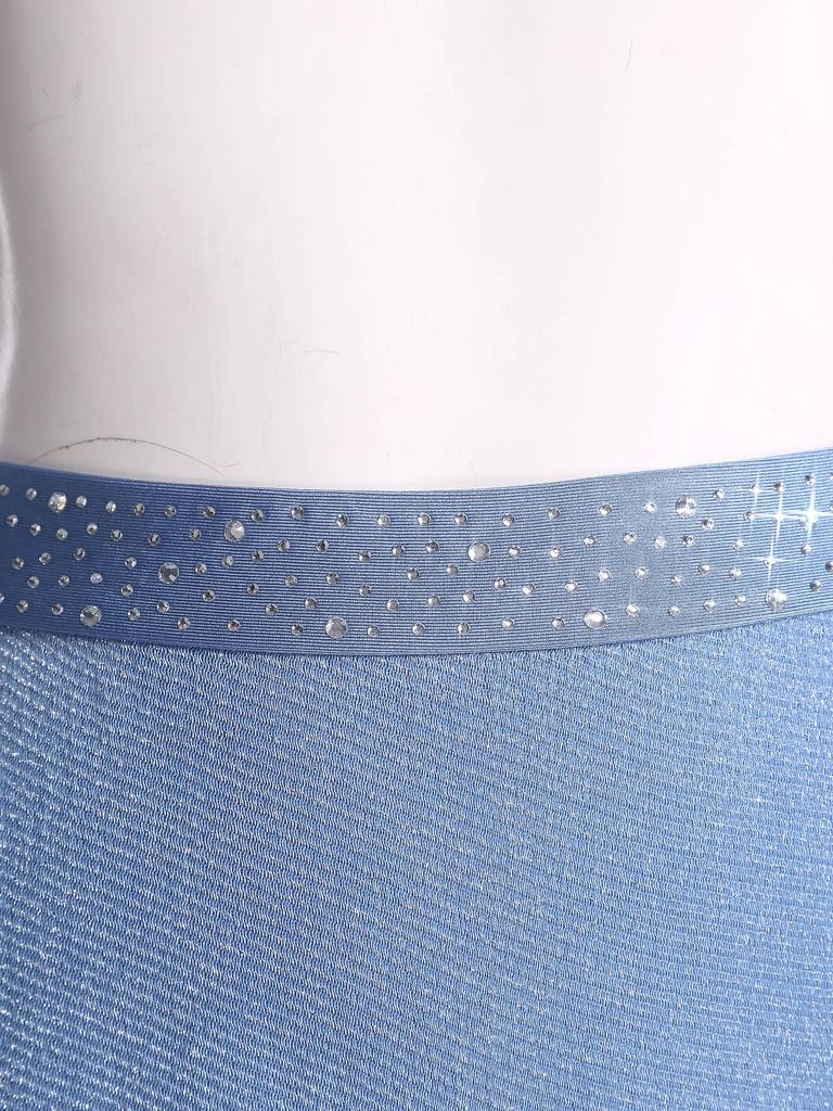 Womens Lyrical Dance Pants Rhinestone Waist Shimmering Mesh Legs Built In Briefs Modern Costume