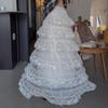 2026 Early Spring Sweet Lace Mesh Layered High Waist Skirt for Women
