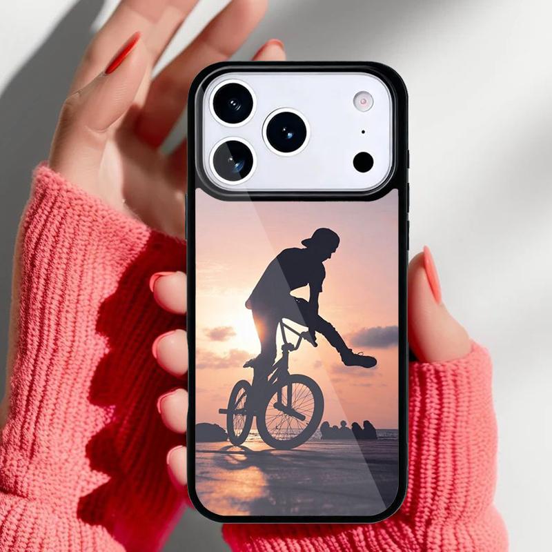 Sport Mountain Bike Cycling Art Phone Case for iPhone 17 Air 16e 15 14 13 Pro Max Back Cover for 12 11 Pro Coque