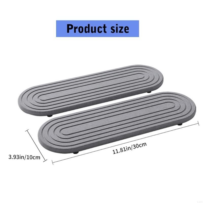 2pcs Practical Diatomite Sink Tray Set for Quick Drying and Moisture Absorption X3UC