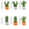 6pcs Cactus Fridge Magnet Refrigerator Magnetic Sticker 3D Cute Succulent Plant Message Board Reminder Home Decoration Kitchen