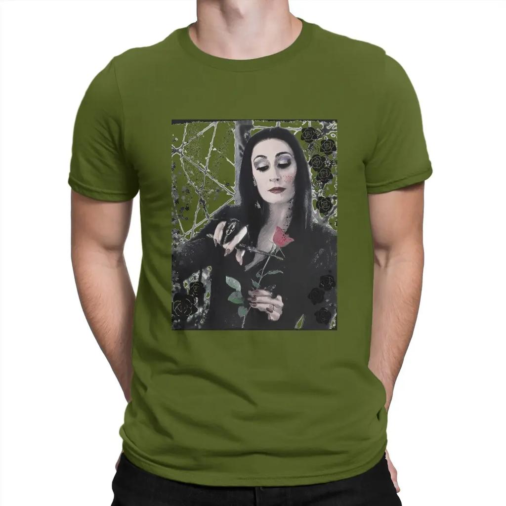 Horror T Shirt Men Pure Cotton Funny T-Shirts Crewneck T-The Addams Family Tee Shirt Short Sleeve Tops New Arrival