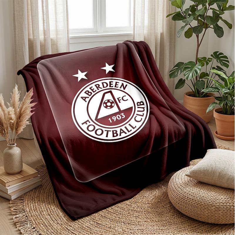 Coperta in Morbido Pile di Flanella Aberdeen FC Leggera Accogliente Calda Coperta Plaid per Divano Letto Arredamento Casa