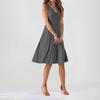 Chiffon Floral Sleeveless V-Neck Waist Dress