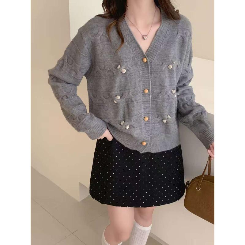 

Casual versatile loose short sweater jacket women s spring and autumn new fashion loose knitted cardigan top trendy one size fits all