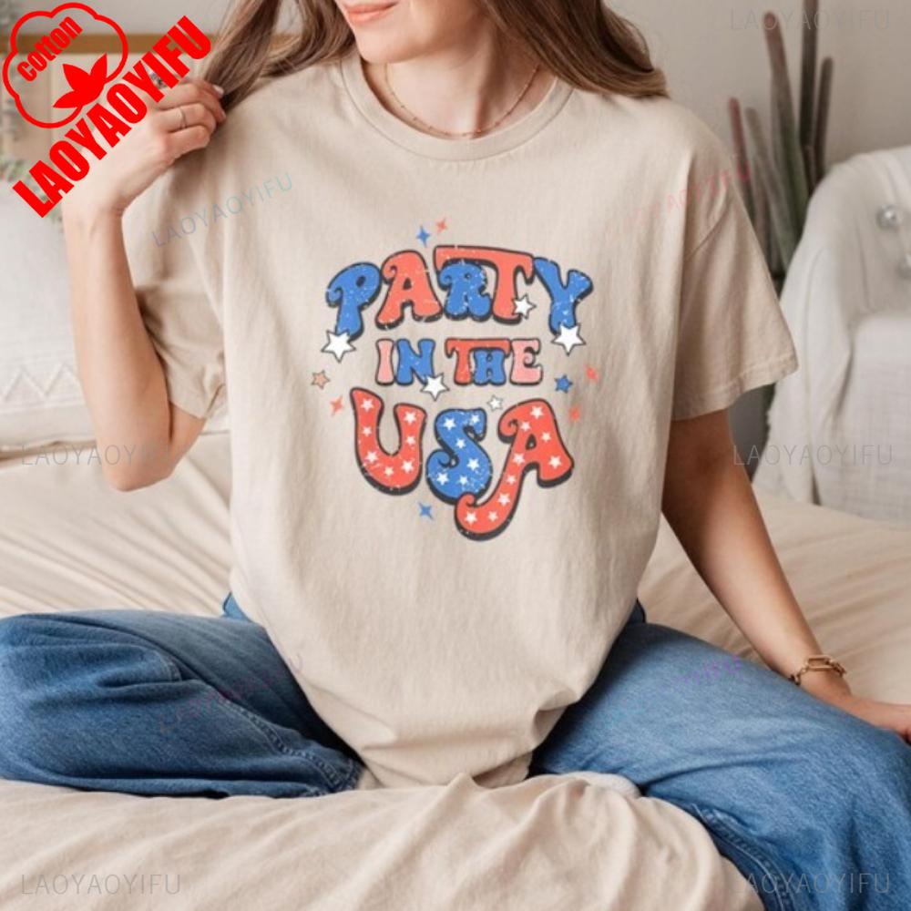 Party In The Usa Vintage Unisex TShirt 4th Of July Independence Day Graphic Tee Retro Style For Celebrating American Pride