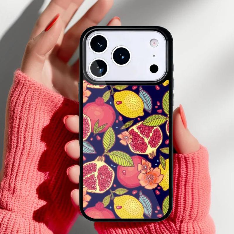 Pomegranate Pattern Phone Case for iPhone 17 Air 16e 15 14 13 Pro Max Back Cover for 12 11 Pro Coque