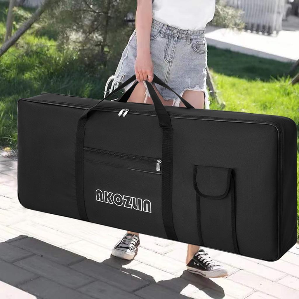 AKOZLIN 61-Key Keyboard CaseBagDigital Piano Case with Adjustable Strap and Pocket, 600D Oxford Cloth, Shockproof, 3-Way Multi-Purpose, Handbag,