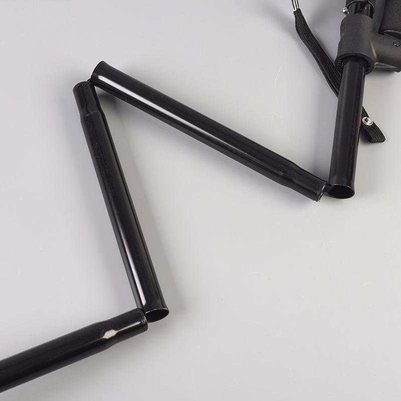 Telescopic Folding Cane with Light, Four-Legged Design, Dual Handles, Aluminum Alloy Walker for Elderly