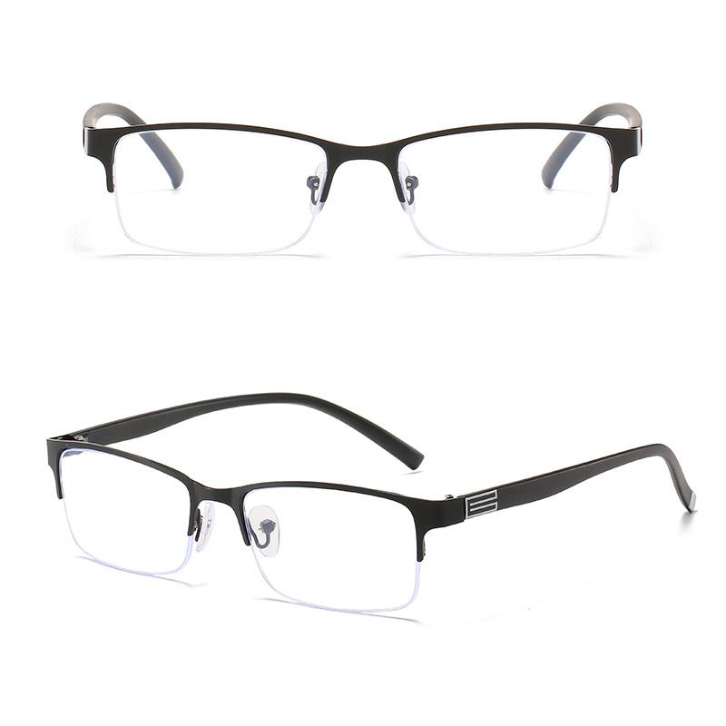 Anti -Blue Light Alloy Half Frame Bussiness Myopia Glasses Men Women Near Sight Eyeglasses Prescription Diopter 0 -1 .0 -1 .5 -6 .0