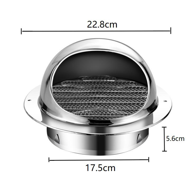 Stainless Steel Exterior Wall Vent Cap: Breathable, Windproof Exhaust Hood for Smoke and Duct Ventilation