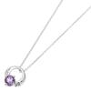 Shop Silver 925 Natural Stone Simple Small Circle Necklace for Women Garnet [Accessory Piena]