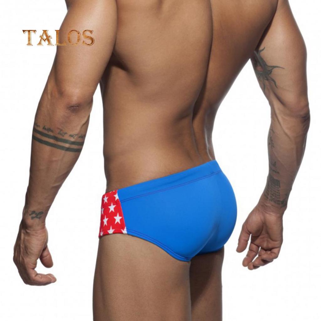 TALOS Herren Sommer Strand Kordelzug Sternenmuster Badehose Badebekleidung Slips Unterwäsche
