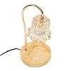 Candle Lamp Dimmable Timing Wooden Base Glass Lampshade Anti Slip Metal Pole Candle Warmer with