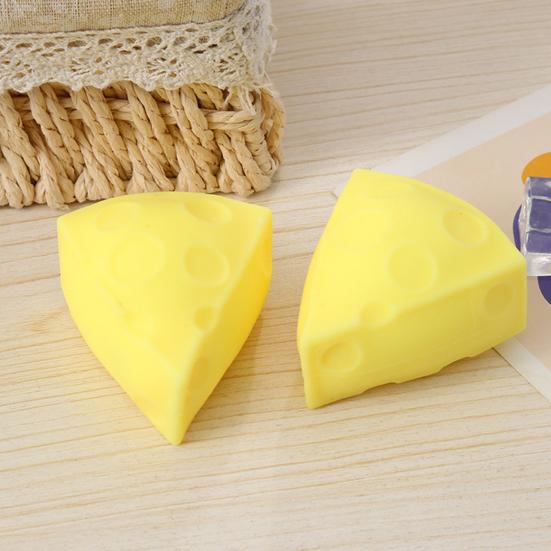 Triangle Cheese Squeeze Toy Stress Relief Yellow Cheese Fidget Toy Relaxation Focus Aid Stress Ball Simulated Cheese Sensory Toy