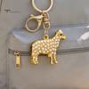 Metal Key Holder Faux Pearl Sheep Keychain, Zinc Alloy Lamb Car Ring Animal Keyring Pendant Holder, Handbags Backpacks Charm Decorative Accessory for