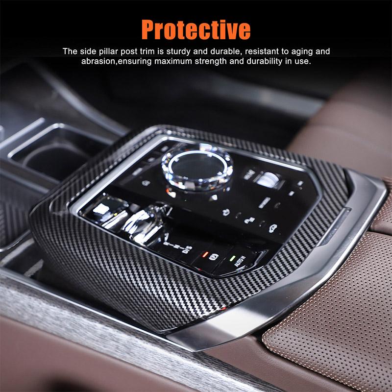 ABS Carbon Fiber For BMW 7 I7 Series G70 2025-2025 Car Shift Panel Rear Air Vent Frame Glass Lifting Frame Trim Car Accessories