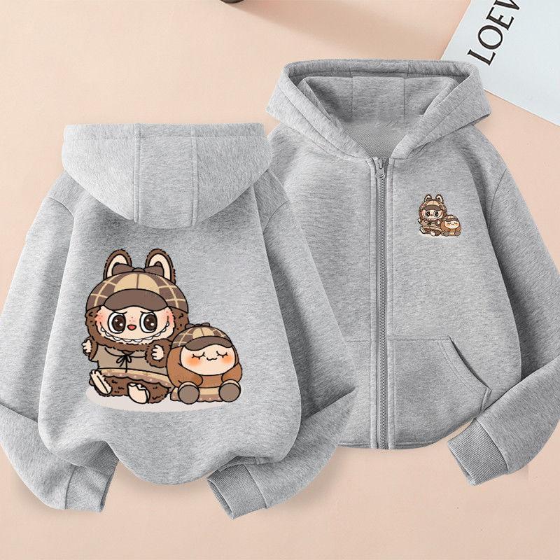 Kinder Modischer Kapuzen-Reißverschluss-Hoodie, Lässige und Niedliche Jacke für Mädchen Herbst und Winter