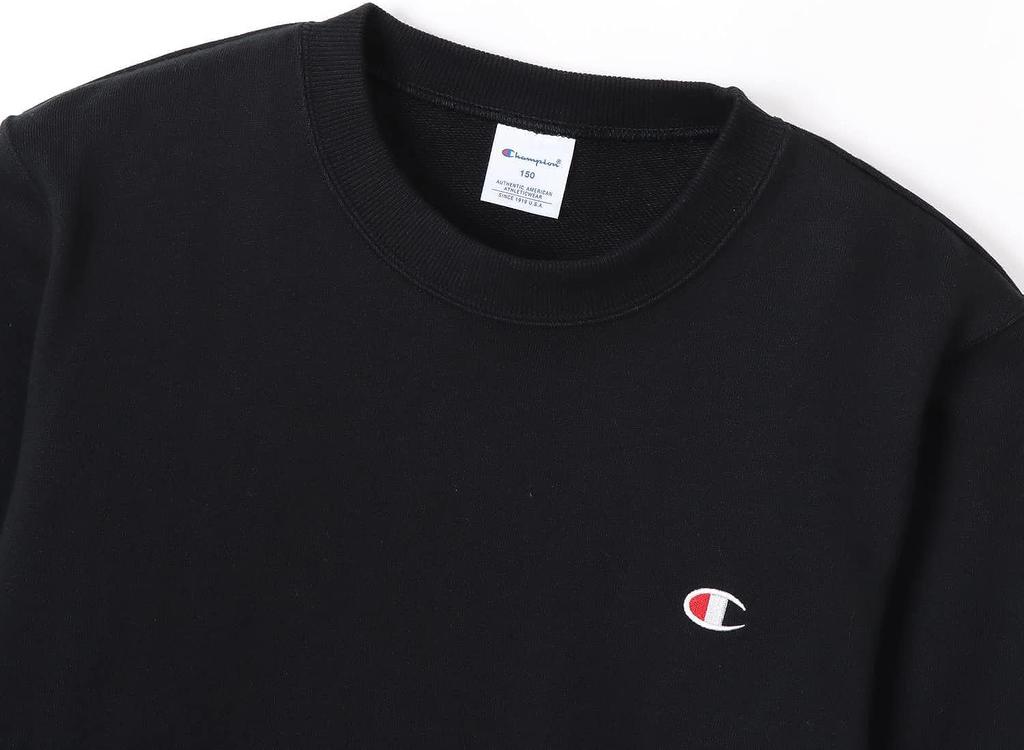 Champion Langes BAUMWOLLE One Point Logo Rundhals Größe 140 Kinder Sweatshirt, Ärmel, 100% Baumwolle, USA, Gestickt, Sweatshirt, Basic,