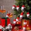 12pcs Christmas Decoration Balls Red Christmas Hat Mirror Disco Ball Pendant Xmas Tree Hanging Ornaments Home Party Decoration Gift