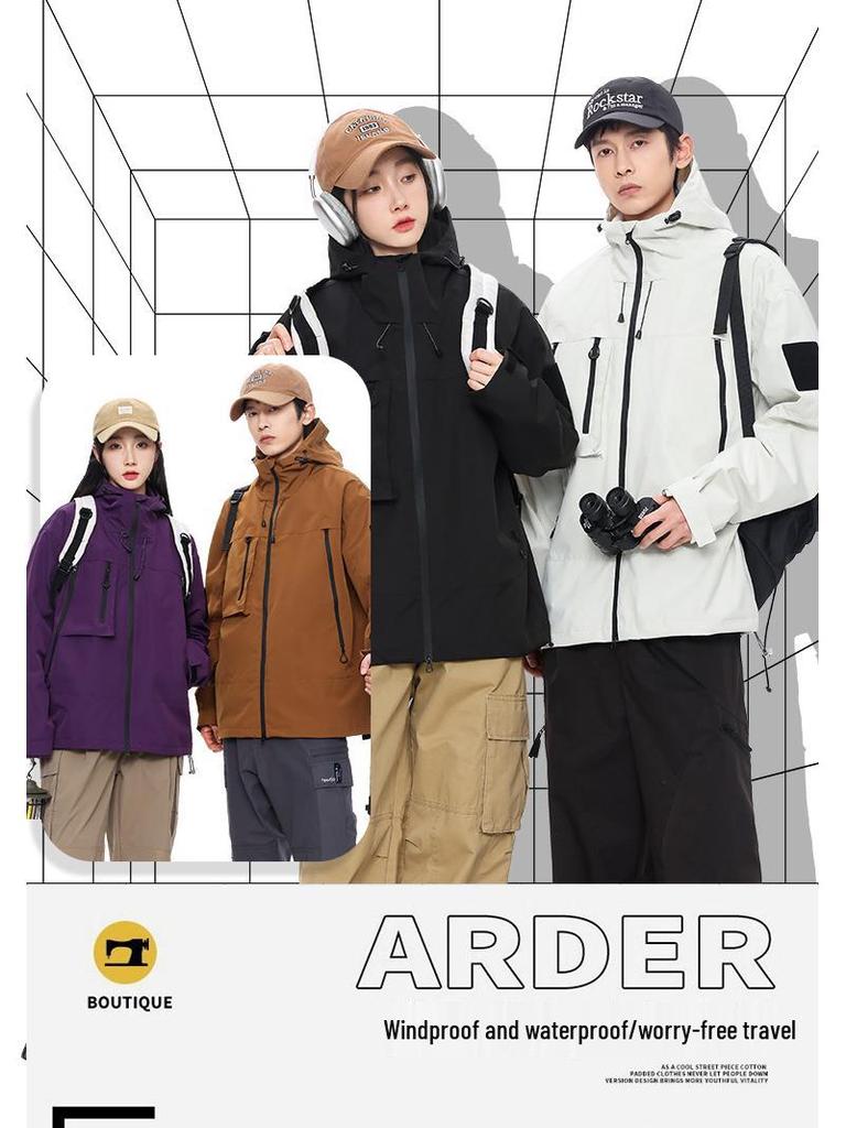 2024 Korean Style Windbreaker Jacket for Men & Women - Casual Outdoor Spring/Autumn Sportswear