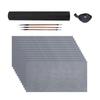 Beginner Calligraphy Set with 12 Water Writing Cloth Paper 3 Wood Handle Brush and Inks Dish for Writing Painting