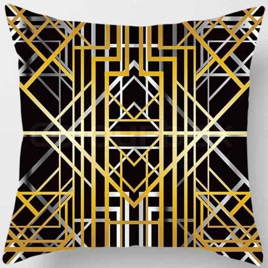 Charming Cushion Cover Wrinkle Free Dustproof Polyester Geometric Printed Cushion Throw Cover Furniture Accessories