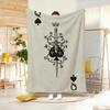 Artwork Q-Q Playing Cards Throw Lightweight 240g Flannel Blanket Soft Skin-friendly for Summer Cooling